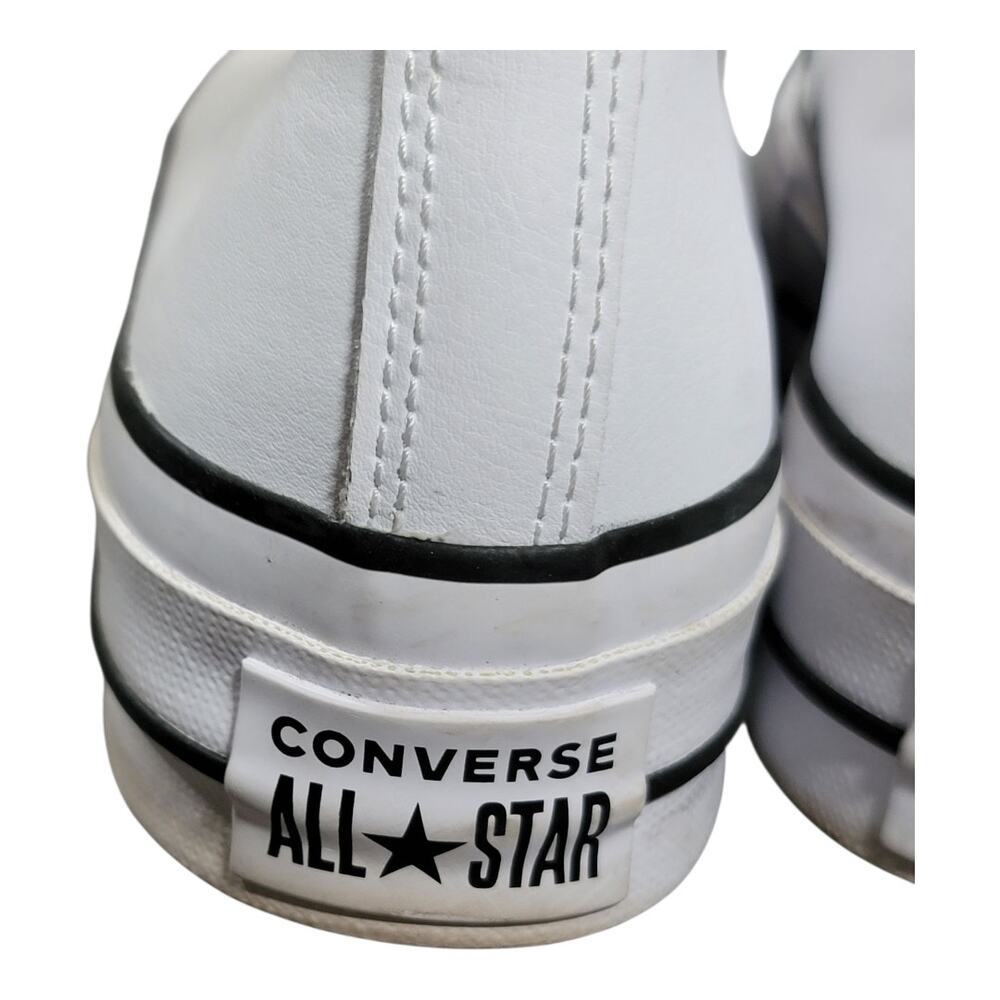 Converse All Star Chuck Taylor Platform High Top Leather Sneakers Women's 7.5 US - Picture 9 of 14
